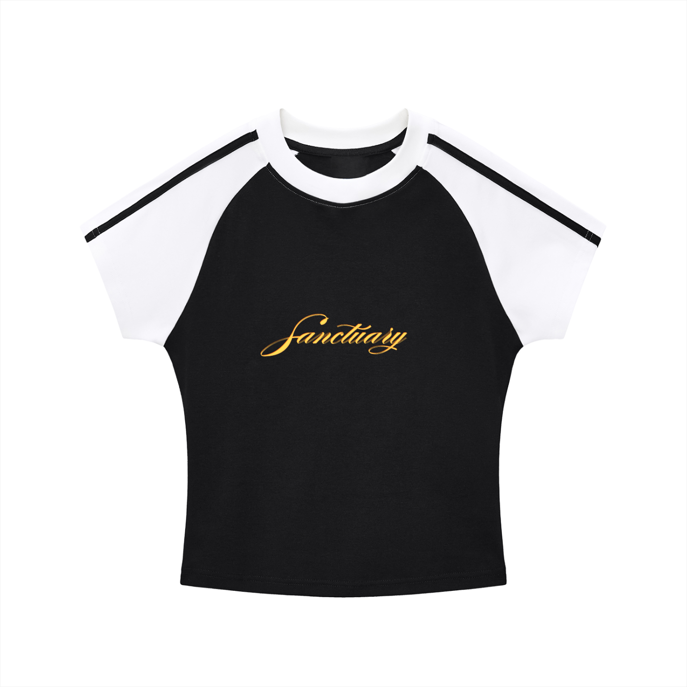 Contrast Stripes Bodycon Raglan  Sleeve T-Shirt