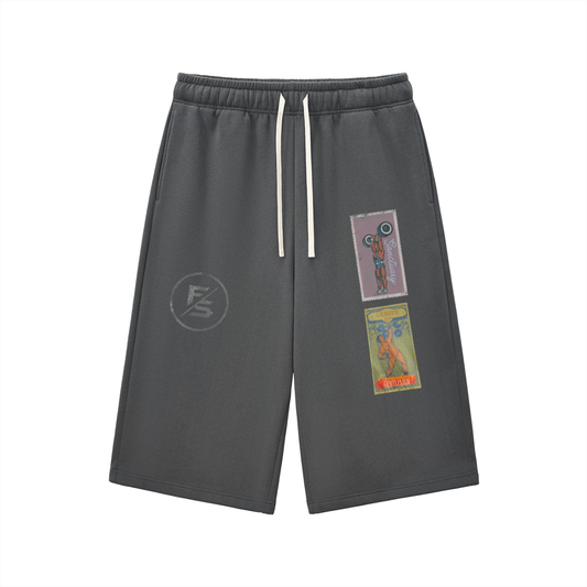 Relaxed Drawstring Three-quarter Sweatpants