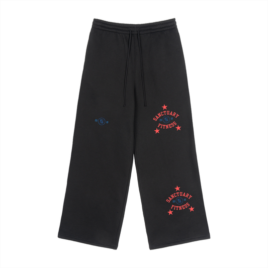 Fleece Drawstring Straight-Leg Sweatpants